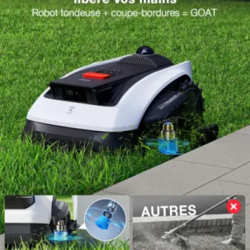Avis ECOVACS Goat O1200 LiDAR Pro : le robot tondeuse sans fil qui veut gérer 1200 m² sans câble périphérique