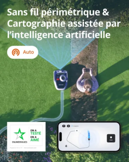 Navimow i105E Robot Tondeuse sans Fil périphérique, Recommandé 500 m², Max - 600 m², RTK+Vision Tondeuse Robot Gazon (Reconditionné)