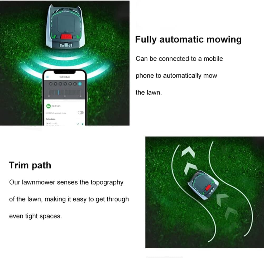 Robot tondeuse à gazon pour gazon jusqu'à 1500 m² avec 25 % de pente, ultra silencieux, navigation satellite intelligente robot pour grandes pelouses qui tondent tout seul
