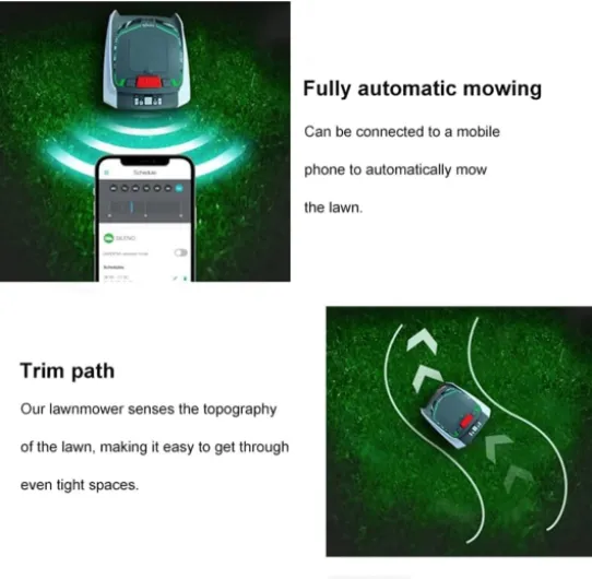 Robot tondeuse à gazon pour gazon jusqu'à 1500 m² avec 25 % de pente, ultra silencieux, navigation satellite intelligente robot pour grandes pelouses qui tondent tout seul
