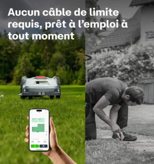 Robot Tondeuse sans Fil Périphérique T1200Pro pour 1500㎡, Basculez Cartographie Auto et Manuel, Tonte Précise des Bordures, Évitement d’Obstacles par IA Robot Tondeuse Robot Tondeuse 1500m²:T1200Pro