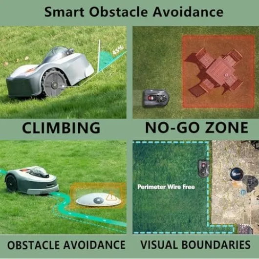 Tondeuse à gazon robotique entièrement automatique avec station de chargement automatique pour gazon jusqu'à 3000/6000 m², pas de fils de délimitation requis