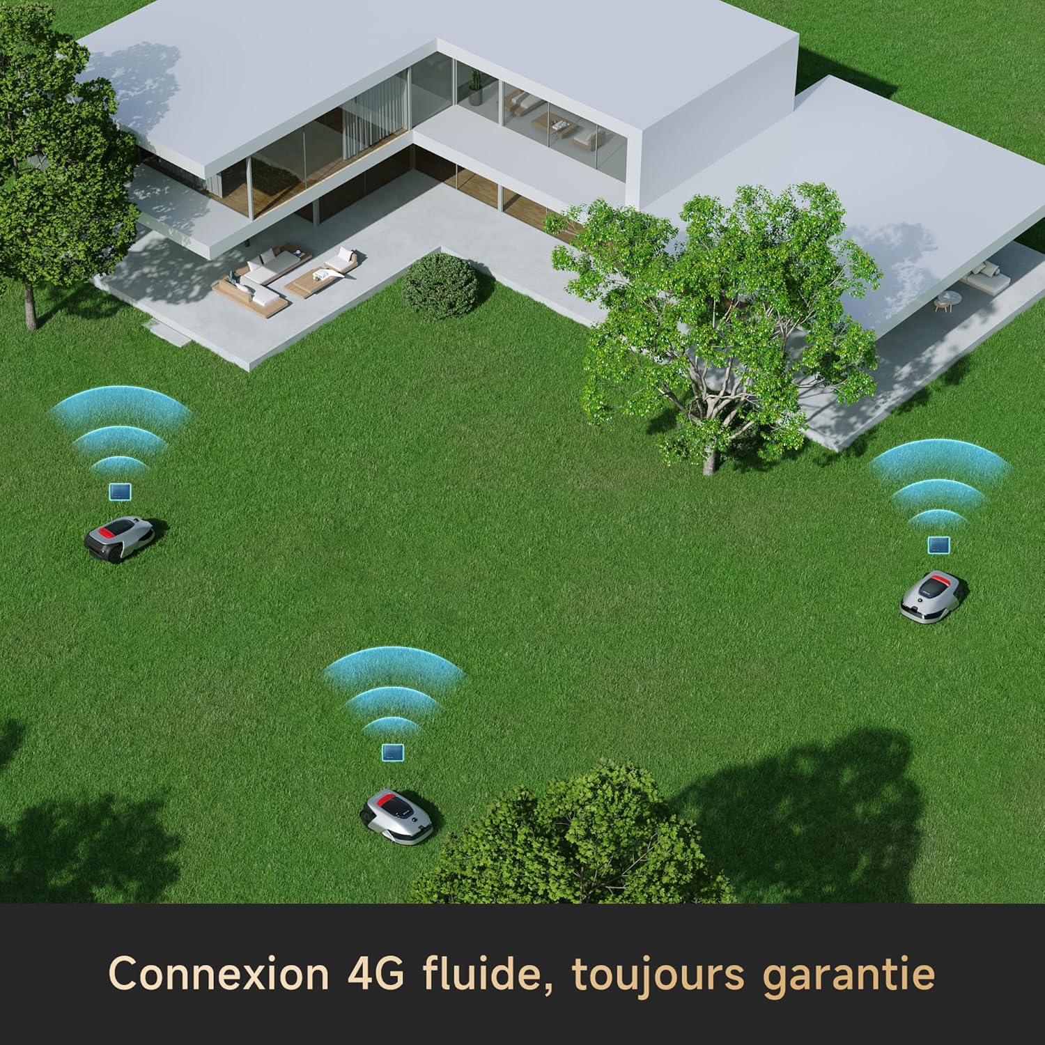 DREAME A2 3000 Robot Tondeuse sans Fil Périphérique, 360° 3D LiDAR avec Caméra IA, Cartographie Double Fusion Pelouses 3000 m², évitement d'obstacles, EdgeMaster, Moteur Silencieux, Pente 26,5°