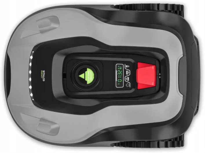STALCO Robot tondeuse RMP1300US jusqu'à 1300 m² – Robot tondeuse silencieux avec capteurs ultrasoniques, réglage de la hauteur de coupe sur 9 niveaux, WiFi et Bluetooth, contrôle par application, IPX5
