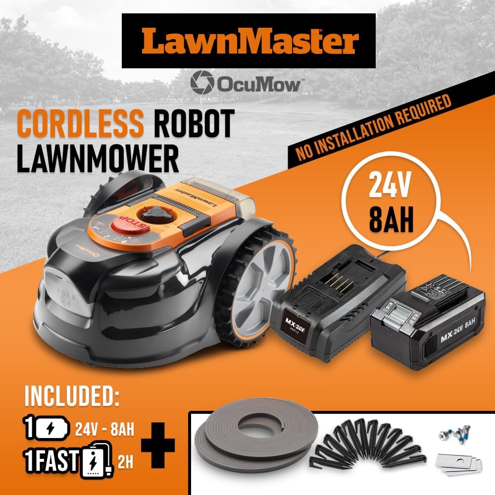 Robot Tondeuse Autonome 24V - 8Ah Double caméra HDR sans Fil périmétrique ? Le Robot Le Plus Simple du marché
