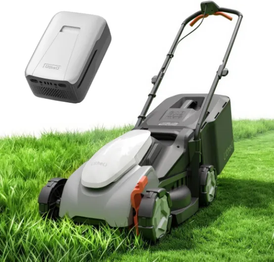 Tondeuse à Gazon sans Fil 20V, 33 cm, Batterie 5,0Ah Incluse, Moteur Brushless, Hauteur de Coupe Réglable 25–65 mm, Bac 35 L, pour Pelouses Jusqu’à 300 m² Blanc avec 1 batterie (5,0Ah)