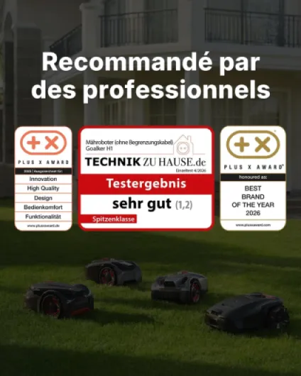 H1 Robot Tondeuse sans Fil Périphérique, 5 in 1 Dual LiDAR & Caméra IA, Positionnement RTK + VSLAM, 2000㎡ Contrôle par App, Évitement Intelligent d'obstacles par IA, Pente 45%