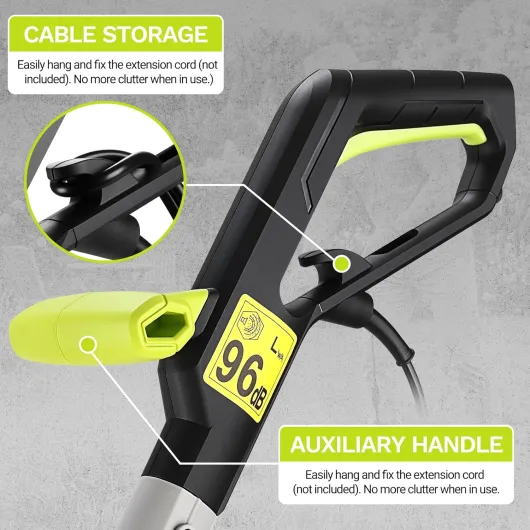 Coupe-Bordures Filaire 250 W: Débroussailleuse Êlectrique à Double Fil de 23 cm, Alimentation Automatique, avec 3 Bobines de Fil, pour Pelouses, Jardins et Mauvaises Herbes