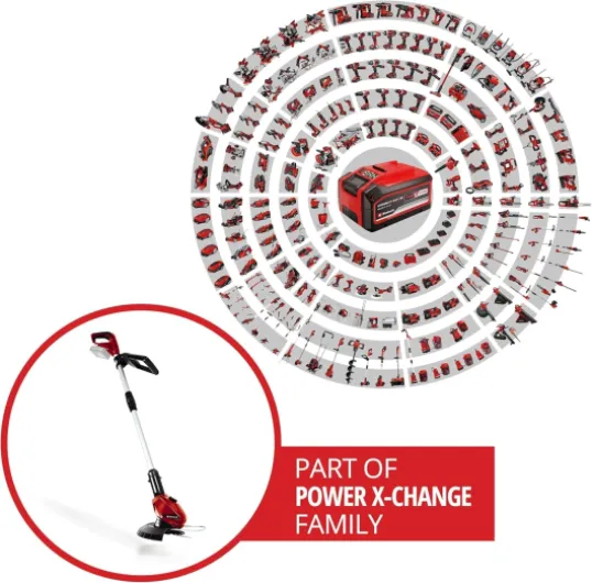 Coupe-Bordures sans Fil GE-CT 18 Li - Solo Power X-Change (18 V,Diam - de Coupe Lame 24 cm,Livré avec 20 lamelles en PVC) Livré sans Batterie ni Chargeur Solo: Sans Batterie ni Chargeur
