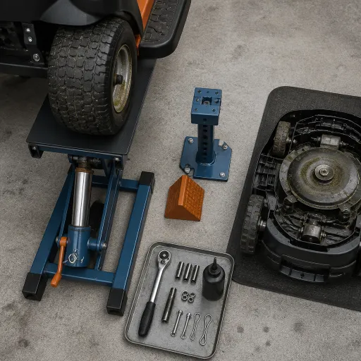 Pourquoi un lève tracteur tondeuse sécurise vraiment l’entretien de votre robot et de votre tondeuse autoportée